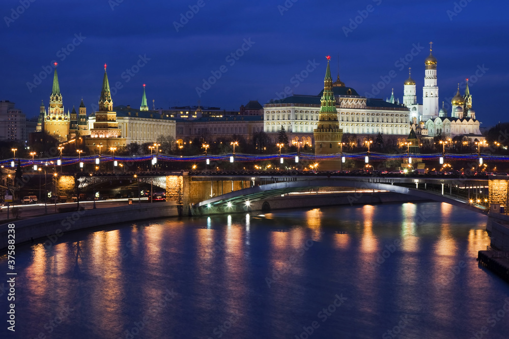 Night Kremlin, Moscow, Russia