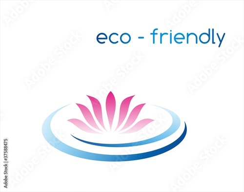 Fototapeta Naklejka Na Ścianę i Meble -  water lily , Eco friendly business logo design