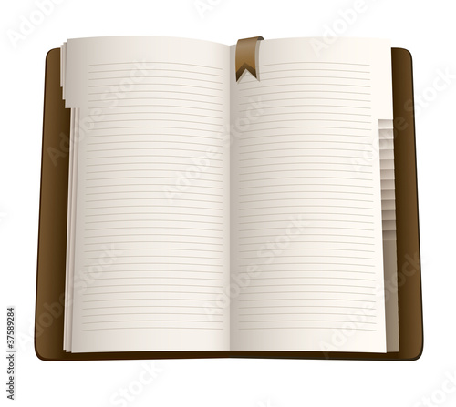 open pages of notebook vector illustration isolated on white