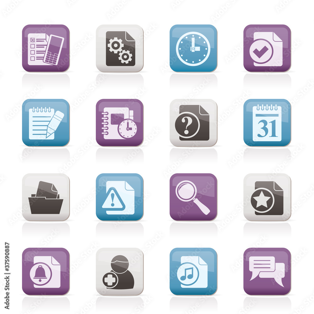 Organizer, communication and connection icons Organizer, communication and connection icons