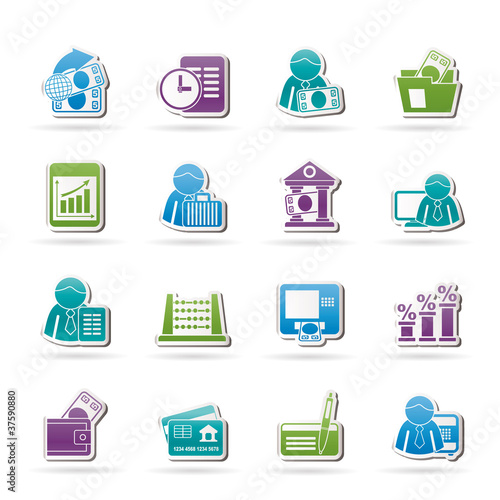 Bank and Finance Icons - Vector Icon Set