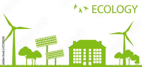 Green Eco city ecology vector background concept