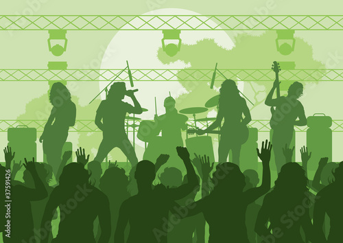 Rock concert landscape background illustration