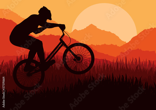 Mountain bike rider in nature