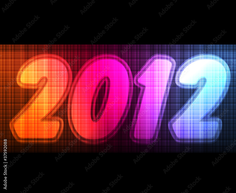 New Year 2012 card made of neon lights New Year 2012 card made of neon lights