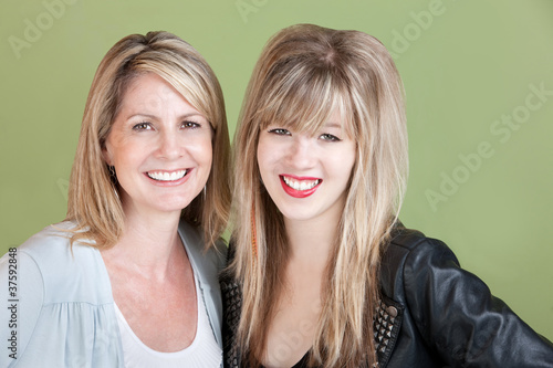 Happy Mom and Daughter