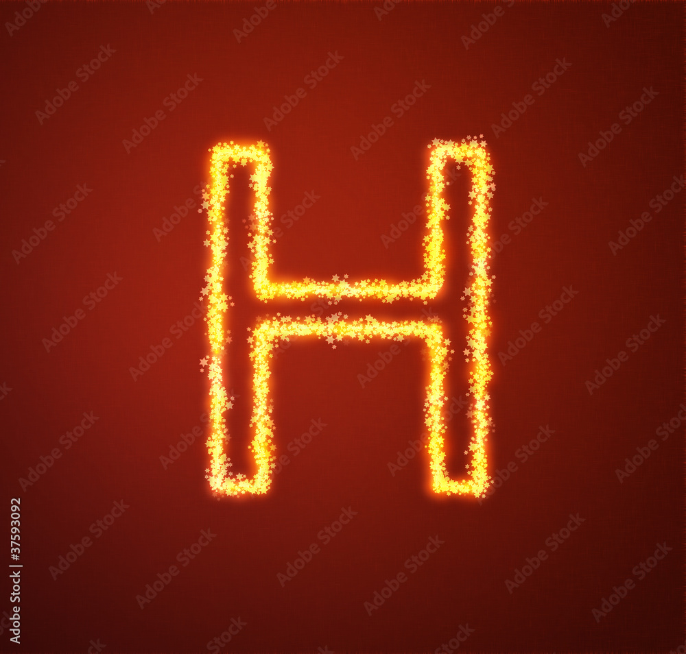 Gold star alphabet(letter H)