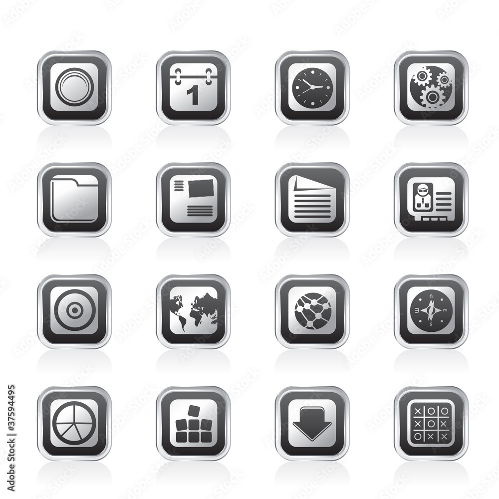 Mobile Phone, Computer and Internet Icons Mobile Phone, Computer and Internet Icons