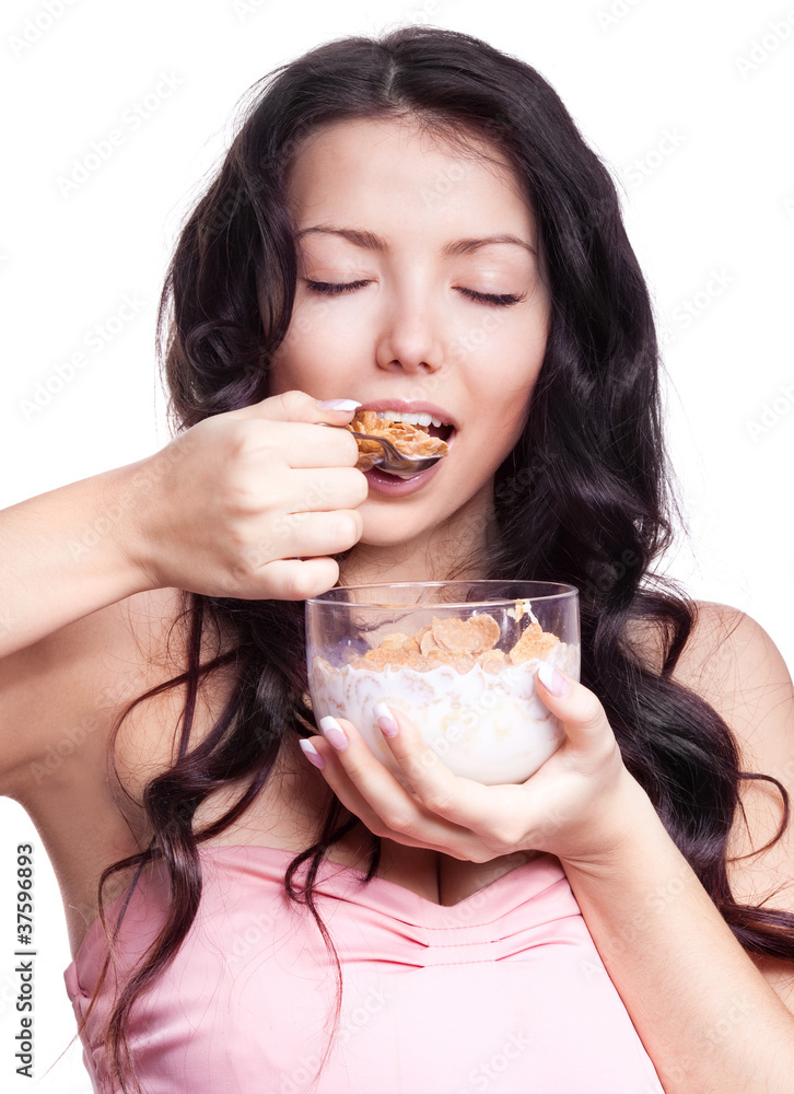 woman with cornflakes