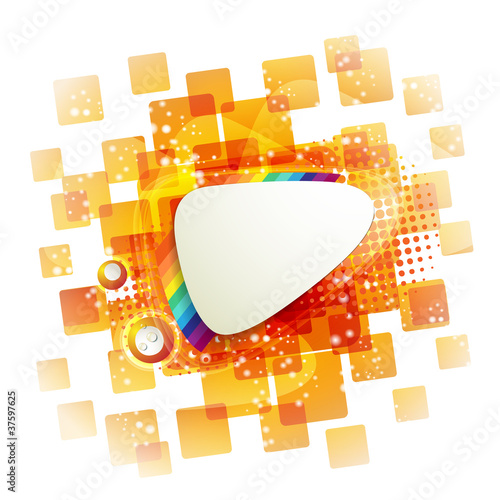 Square backgrounds with rainbow on white