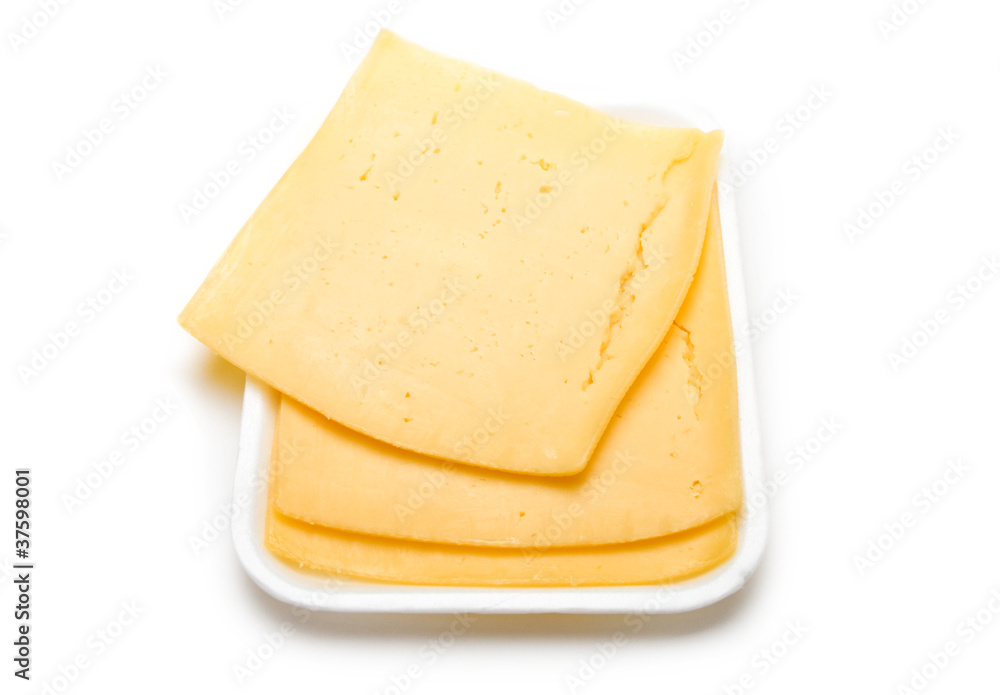 Cheese on the white background Cheese on the white background