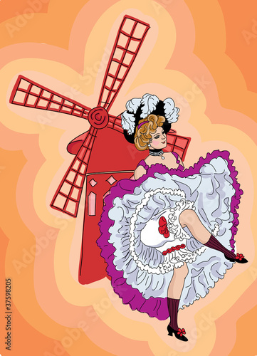 Cancan Dancer Illustration