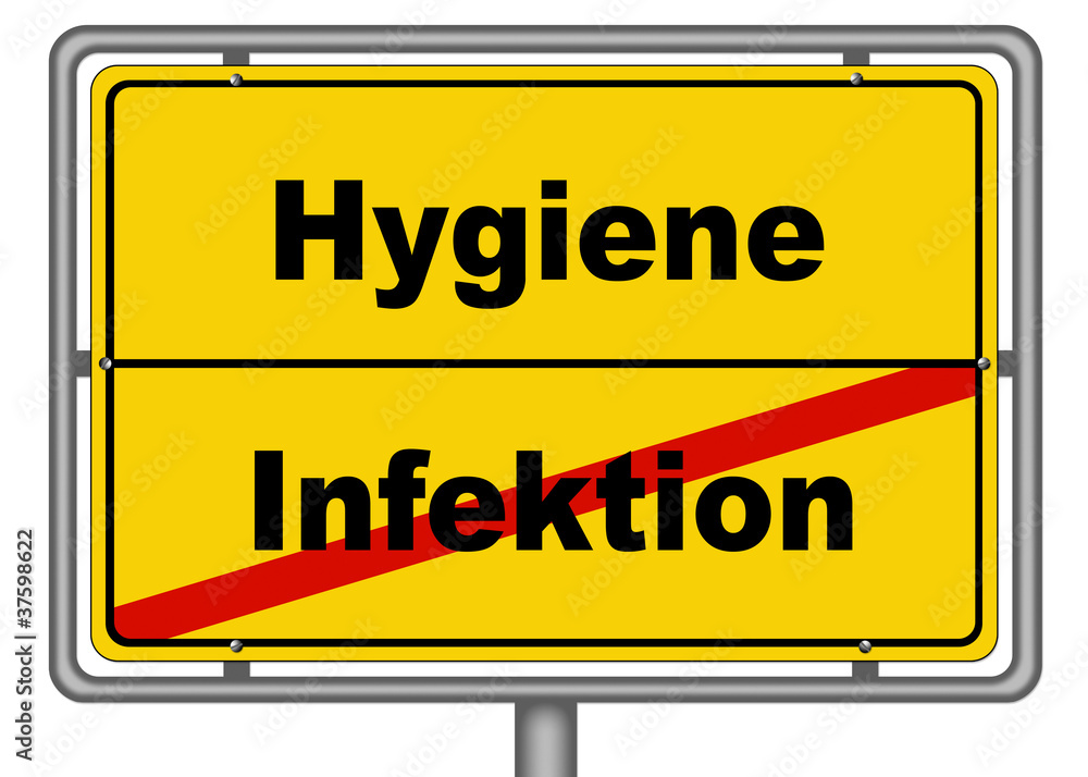 Ortsschild Hygiene Infektion