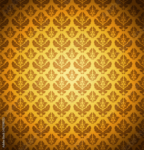 seamless floral gold background