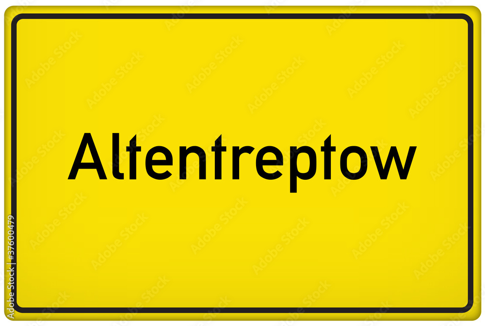 Ortseingangsschild der Stadt Altentreptow Ortseingangsschild der Stadt Altentreptow