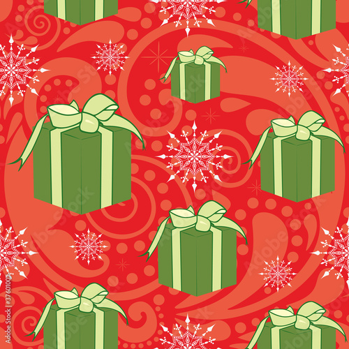 Seamless texture with Christmas gift boxes.