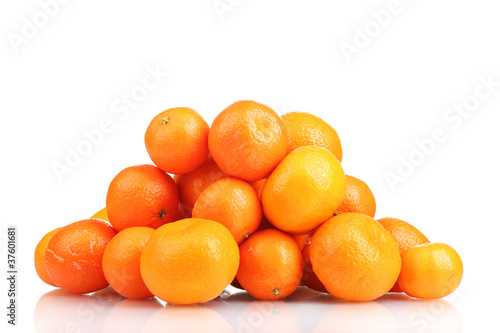 tangerines in isolated on white