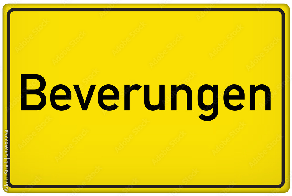 Fototapeta premium Ortseingangsschild der Stadt Beverungen