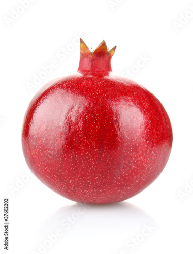 ripe pomegranate isolated on white background