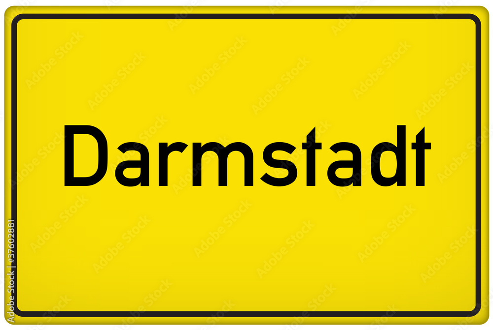 Ortseingangsschild der Stadt Darmstadt Ortseingangsschild der Stadt Darmstadt