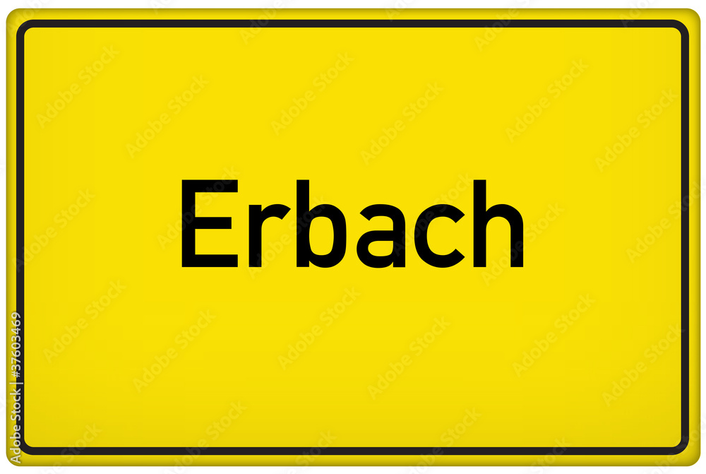 Ortseingangsschild der Stadt Erbach Ortseingangsschild der Stadt Erbach