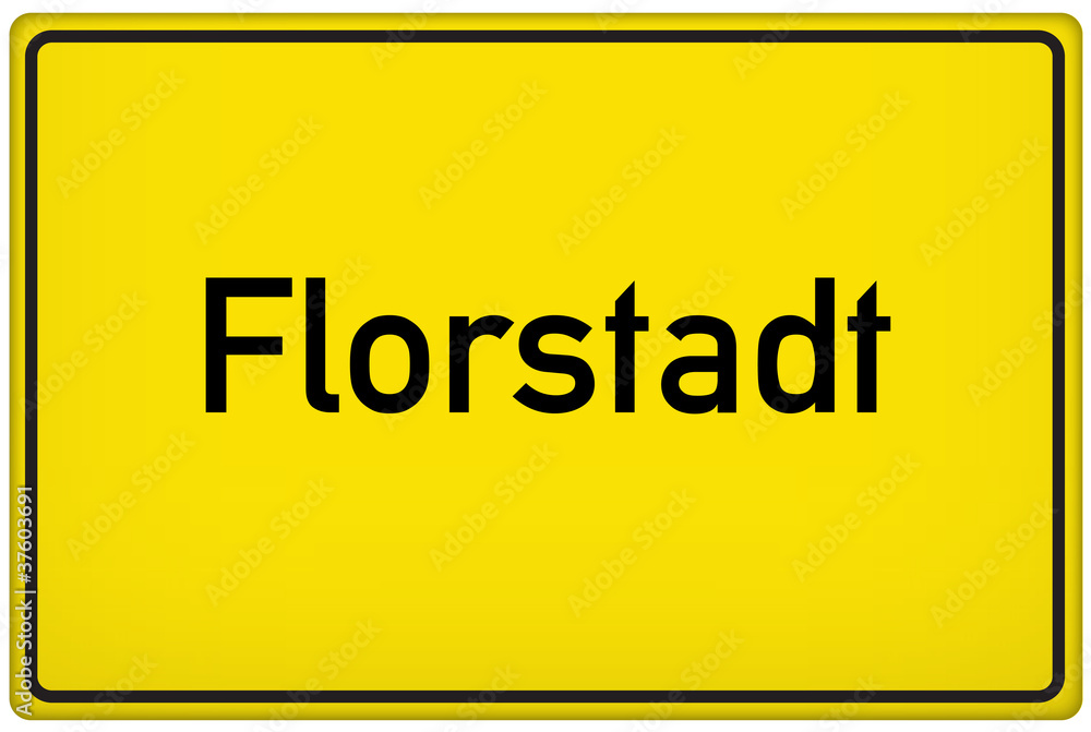 Ortseingangsschild der Stadt Florstadt Ortseingangsschild der Stadt Florstadt