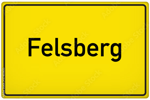 Ortseingangsschild der Stadt Felsberg photo