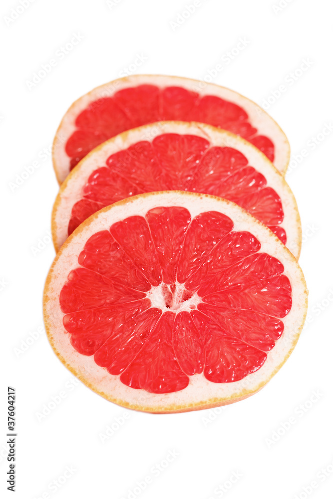 Slices of grapefruit. Slices of grapefruit.
