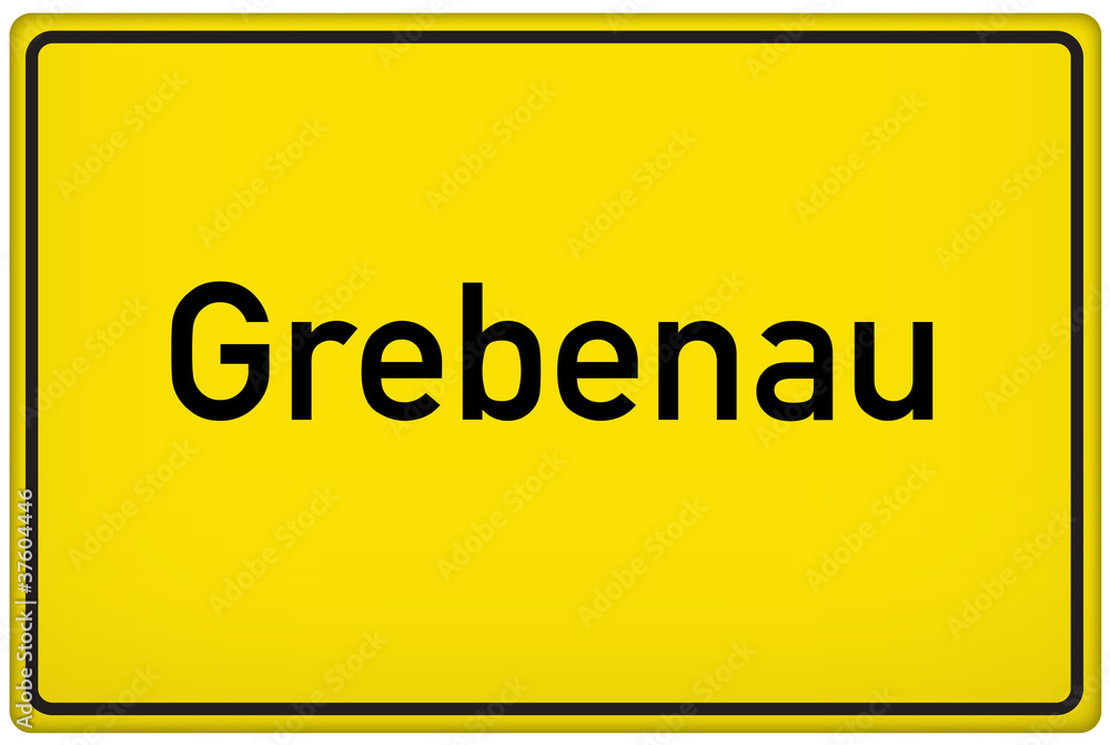 Ortseingangsschild der Stadt Grebenau Ortseingangsschild der Stadt Grebenau