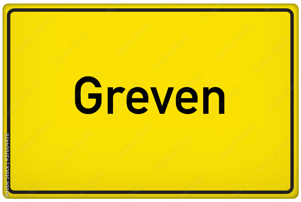 Ortseingangsschild der Stadt Greven Ortseingangsschild der Stadt Greven