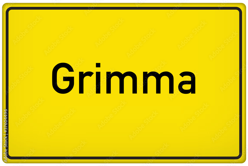 Ortseingangsschild der Stadt Grimma Ortseingangsschild der Stadt Grimma