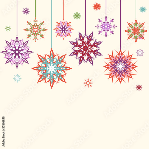 Vector illustration of an abstract snowflakes, flowers backgroun © Trish