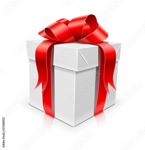 gift box with bow vector illustration isolated on white