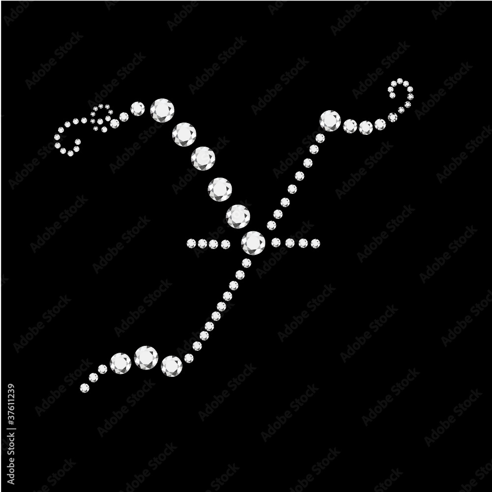 Y Letter with diamonds bling stars Y Letter with diamonds bling stars
