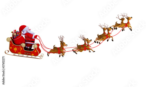 santa with sleigh