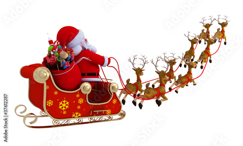 santa with sleigh photo