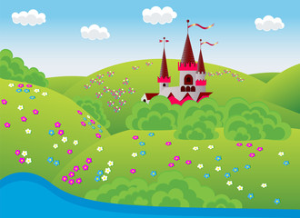 Fototapete Schloss dreamlike landscape  © 111chemodan111