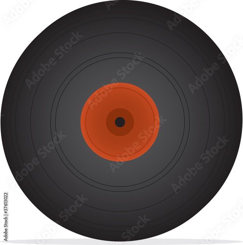Vinyl record isolated with small shadow