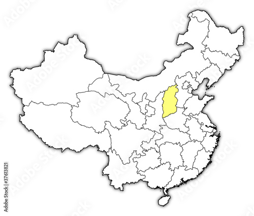 Map of China, Shanxi highlighted