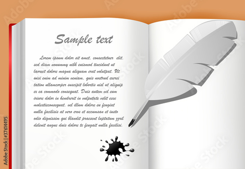 Notebook with pen and blot
