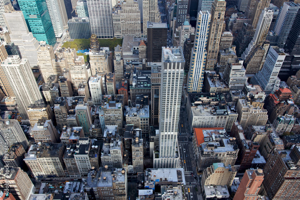 Obraz premium View Down into Midtown Manhattan from the Empire State Building