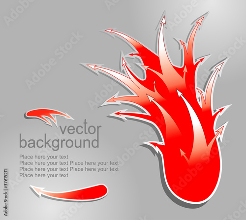 Vector background. The red arrows. direction