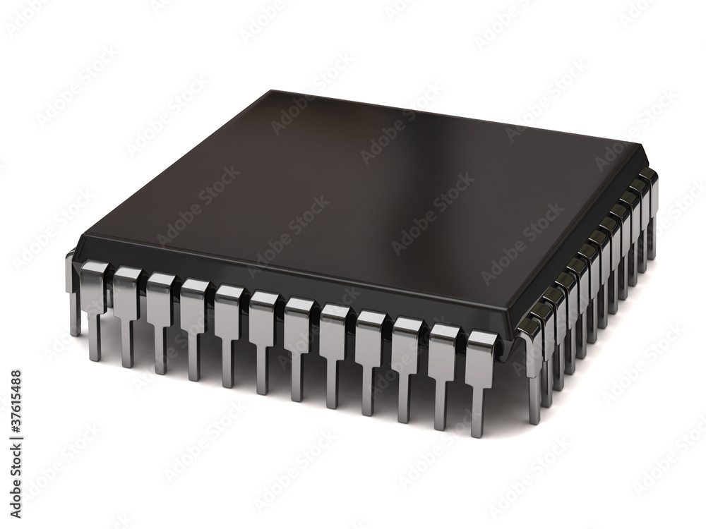 Computer chip on a white background Computer chip on a white background