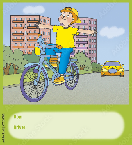 boy rides a bicycle, whether it is right?