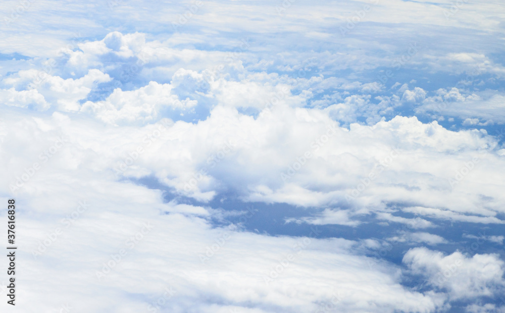 View above the sky from airplane View above the sky from airplane