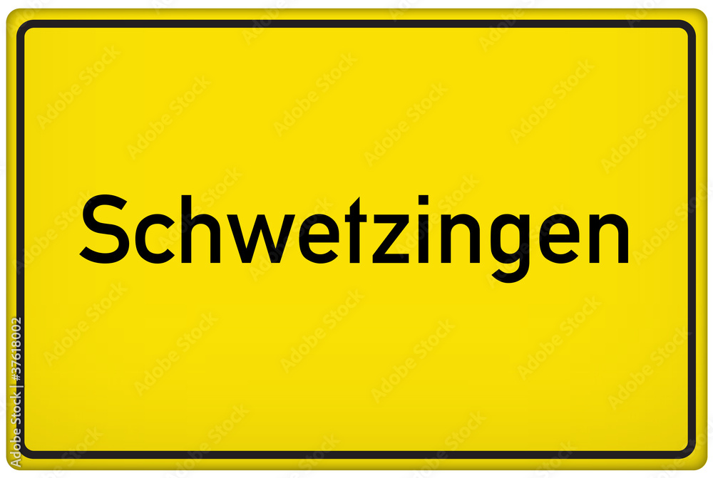 Ortseingangsschild der Stadt Schwetzingen Ortseingangsschild der Stadt Schwetzingen