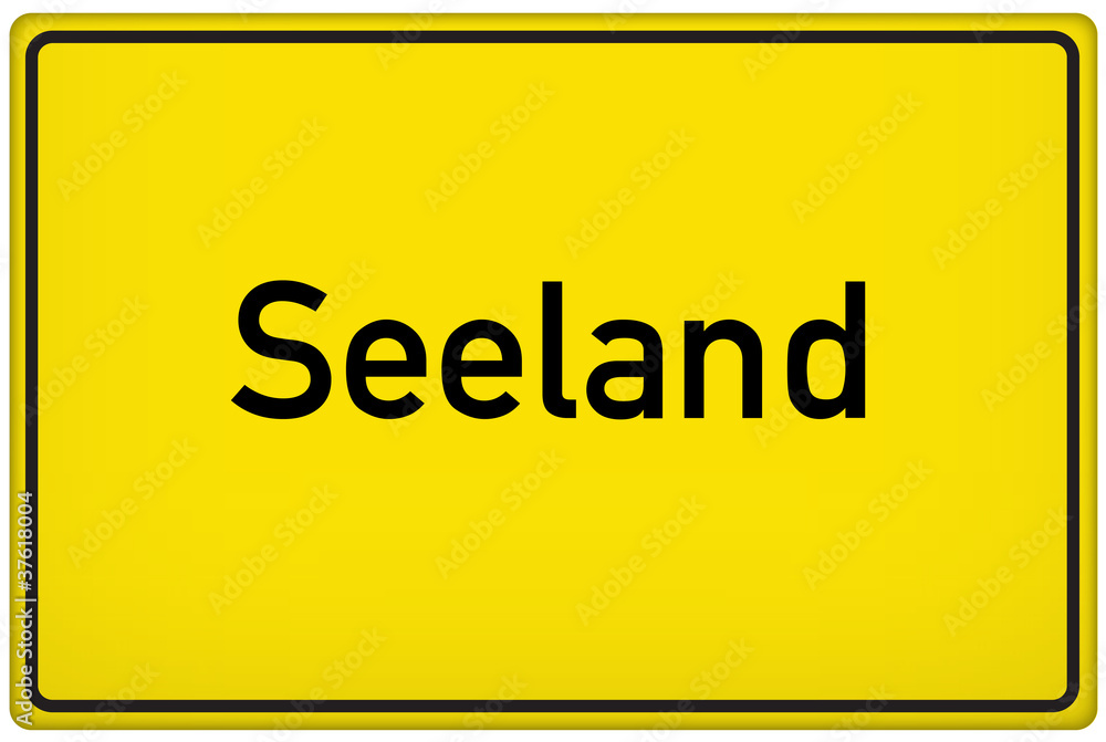 Ortseingangsschild der Stadt Seeland Ortseingangsschild der Stadt Seeland