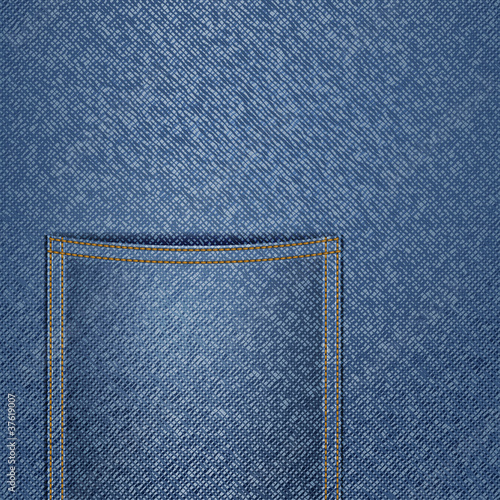 Blue jeans background with a pocket