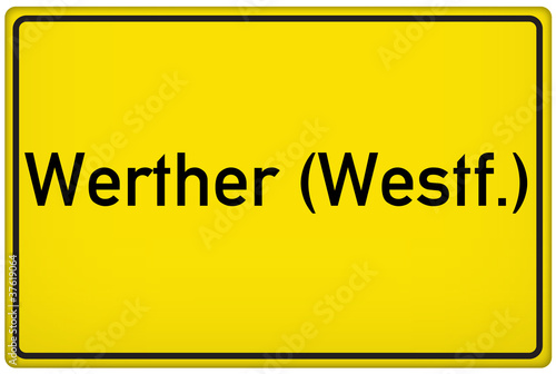 Ortseingangsschild der Stadt Werther (Westf.) photo