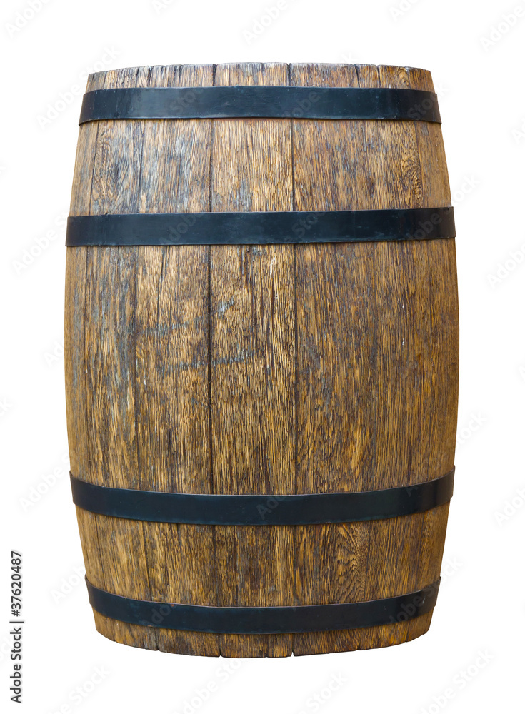 Obraz premium Wooden Barrel for beverage. Isolated.